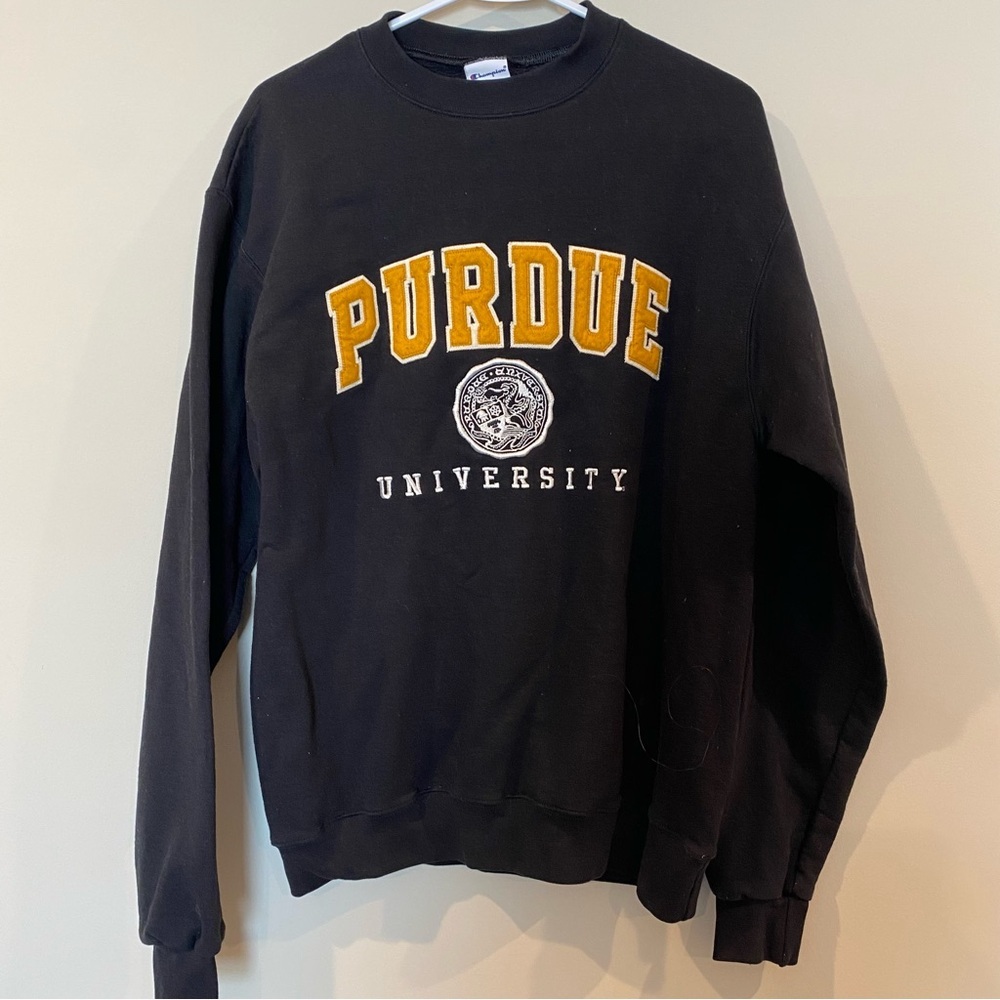 Vintage Champion Purdue University Black Sweater Size Medium